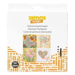 Xenos Diamond Paintings-Diamond painting kaart - set van 4