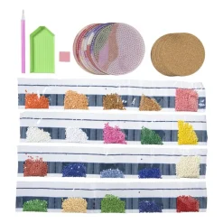 Xenos Diamond Paintings-Diamond painting onderzetters - set van 8