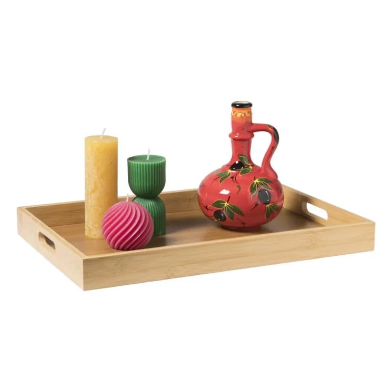 Xenos Dienbladen-Dienblad rechthoek - bamboe - 31x45x4 cm