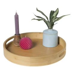 Xenos Dienbladen-Dienblad rond - bamboe - ø35 cm