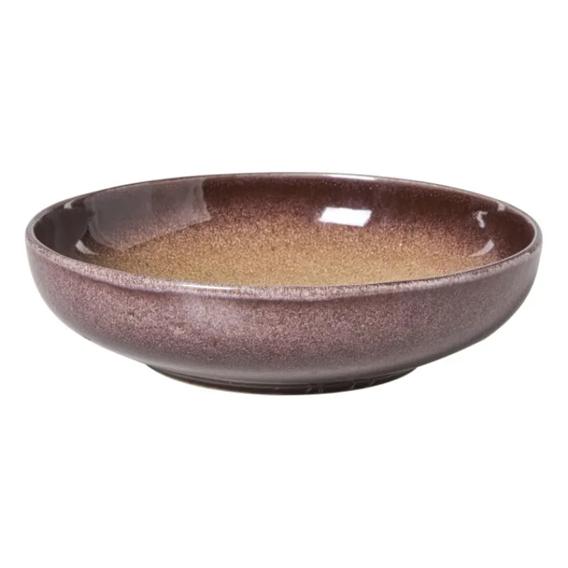 Xenos Borden-Diep bord Olivia - bordeauxrood/beige - ø20.3x5 cm