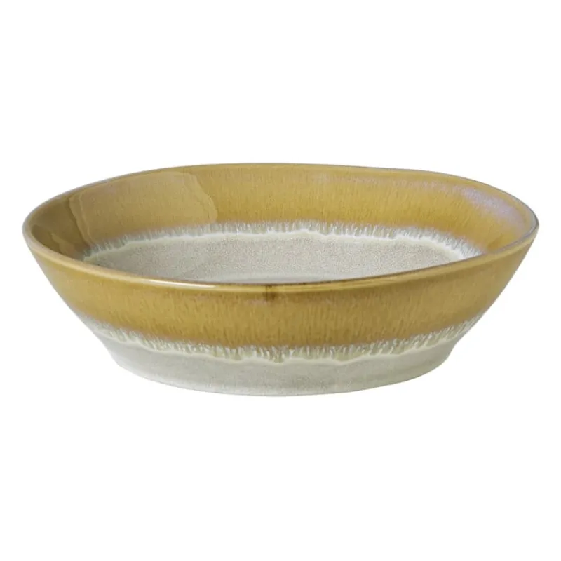 Xenos Borden-Diep bord roots - oker - ø20x5.4 cm