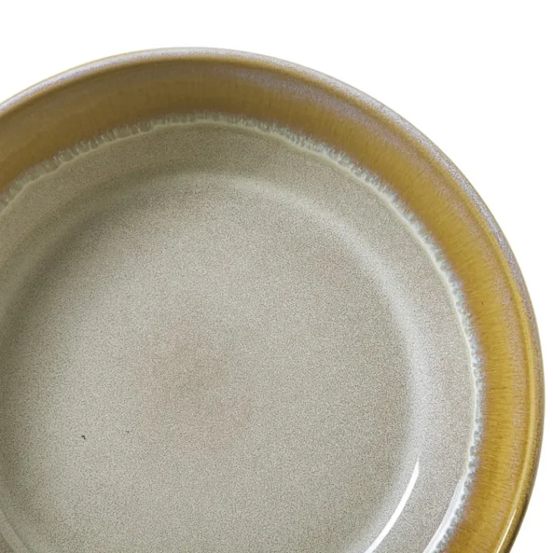Xenos Borden-Diep bord roots - oker - ø20x5.4 cm