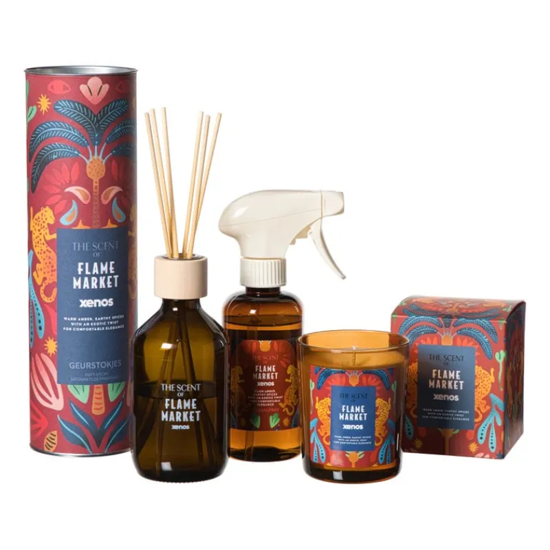 Xenos Geurstokjes|Geurolie-Diffuser Flame Market - 150 ml