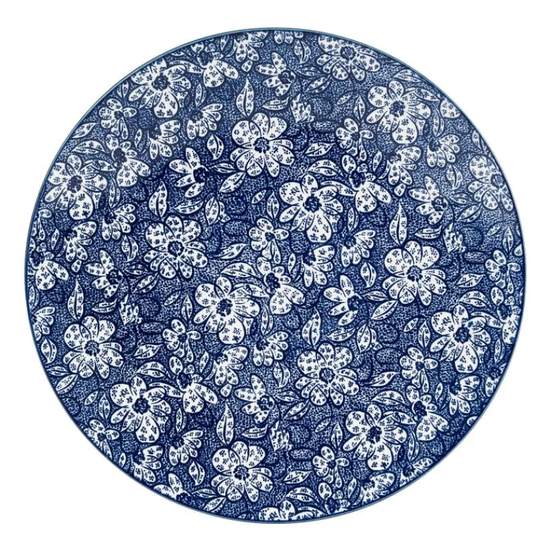 Xenos Borden-Dinerbord blue print - botanic - ⌀26 cm