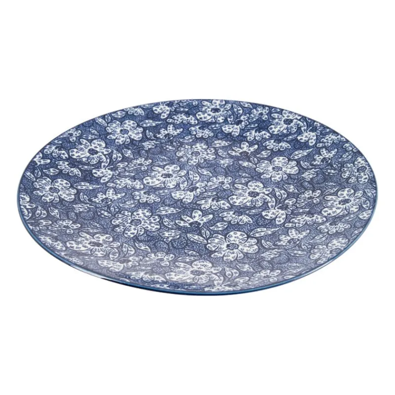 Xenos Borden-Dinerbord blue print - botanic - ⌀26 cm