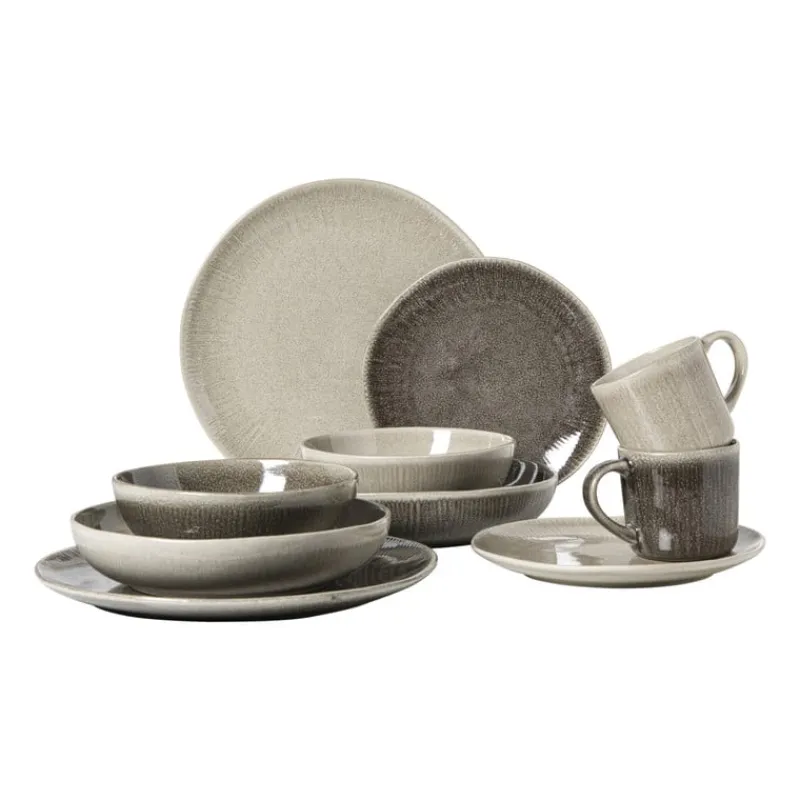 Xenos Borden|Kerstservies-Dinerbord fuji - beige - ø27.5x2.4 cm