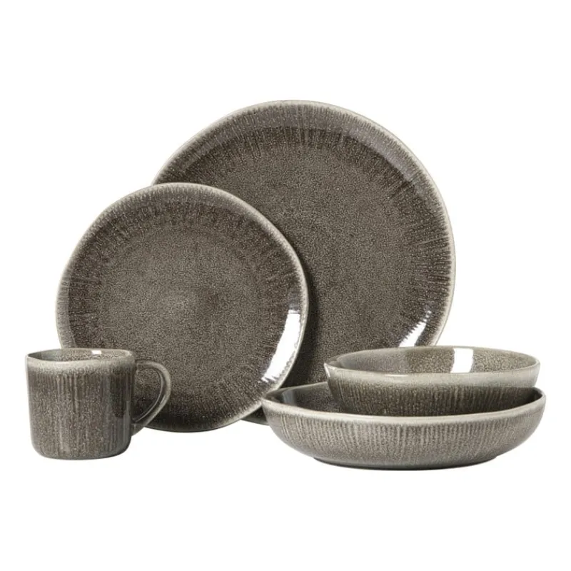 Xenos Borden|Kerstservies-Dinerbord fuji - bruin - ø27.5x2.4 cm