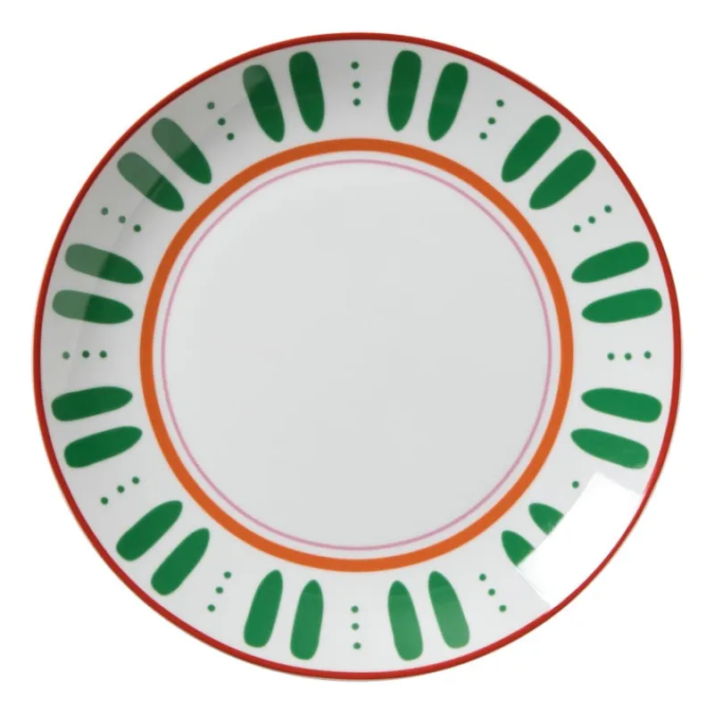 Xenos Borden-Dinerbord holly jolly - groen - ø26.8x2.8 cm