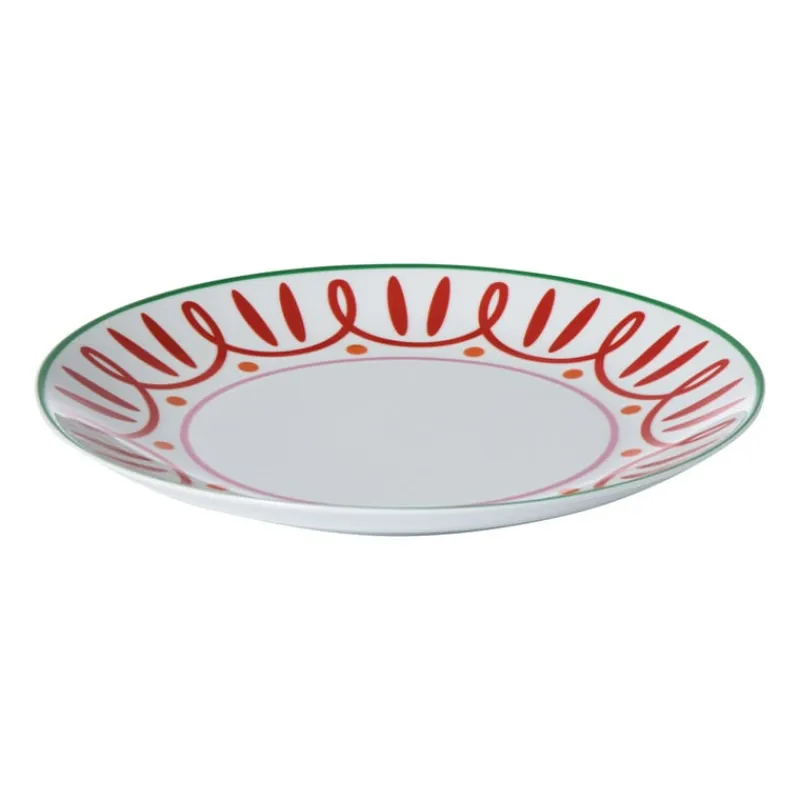 Xenos Borden-Dinerbord holly jolly - rood - ø26.8x2.8 cm