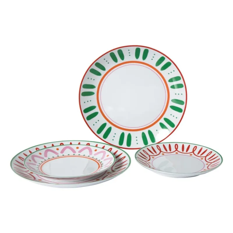 Xenos Borden-Dinerbord holly jolly - rood - ø26.8x2.8 cm