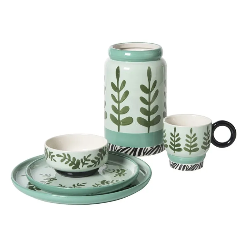 Xenos Kerstservies|Borden-Dinerbord jolie - groen -ø25.5x2.3 cm