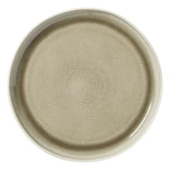 Xenos Borden|Kerstservies-Dinerbord kaori - wit/bruin - ø27x3 cm