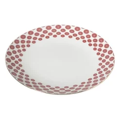 Xenos Borden-Dinerbord Mirna bloem - rood/wit - ø26.8x2.2 cm