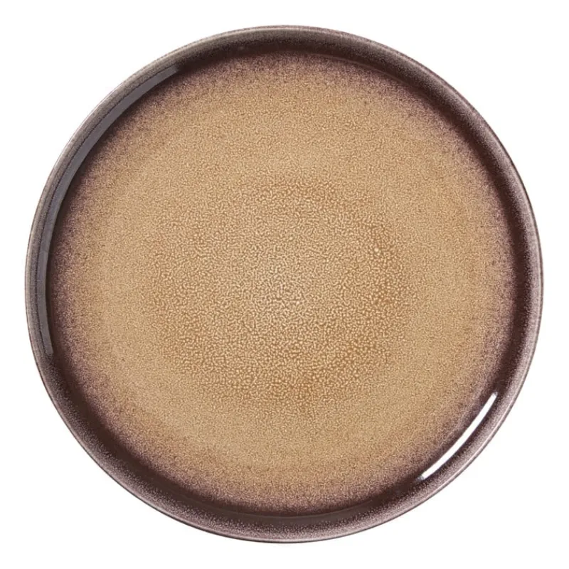 Xenos Borden-Dinerbord Olivia - bordeauxrood/beige - ø27.5x2.5 cm