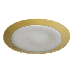 Xenos Borden|Kerstservies-Dinerbord roots - oker - ø27.5x3 cm