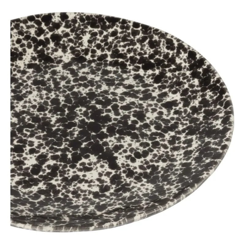 Xenos Borden-Dinerbord Roots - zwart/wit - ø27.5x3 cm