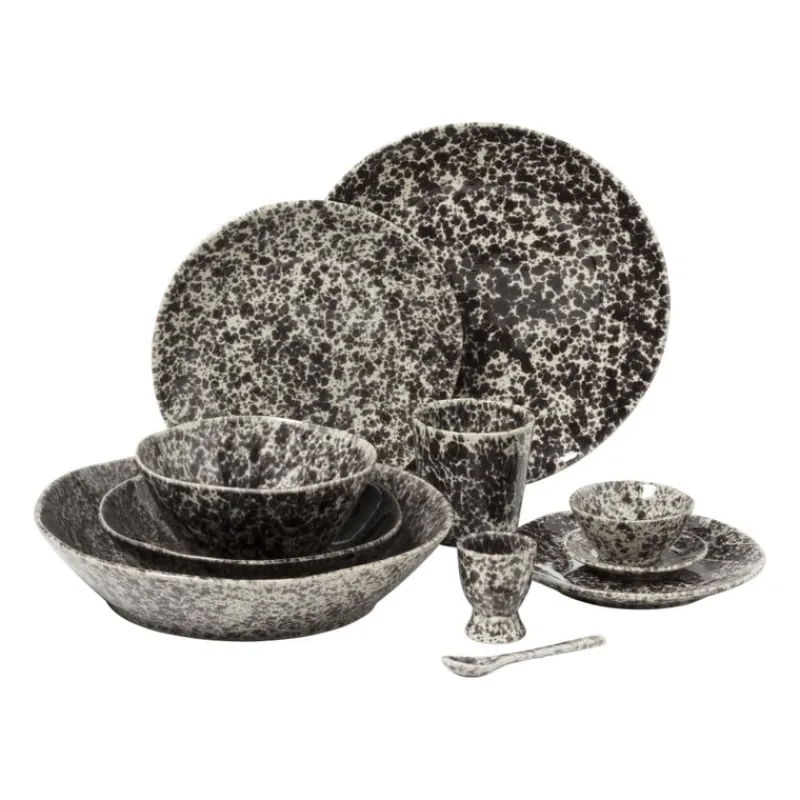 Xenos Borden-Dinerbord Roots - zwart/wit - ø27.5x3 cm