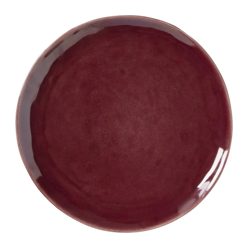 Xenos Borden|Kerstservies-Dinerbord Toscane - bordeauxrood - ø28 cm