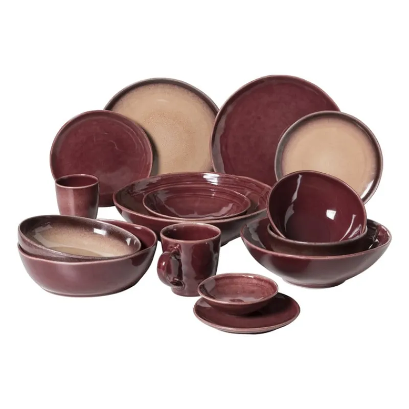 Xenos Borden|Kerstservies-Dinerbord Toscane - bordeauxrood - ø28 cm