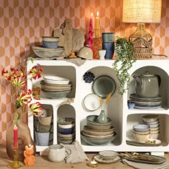 Xenos Borden-Dinerbord Toscane - grijs - ø28 cm