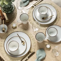 Xenos Borden-Dinerbord Toscane - wit - ø28 cm