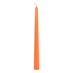 Xenos Dinerkaarsen-Dinerkaars glans - oranje - ø2x25 cm