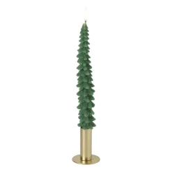 Xenos Dinerkaarsen-Dinerkaars groot - groen - ø4x25 cm