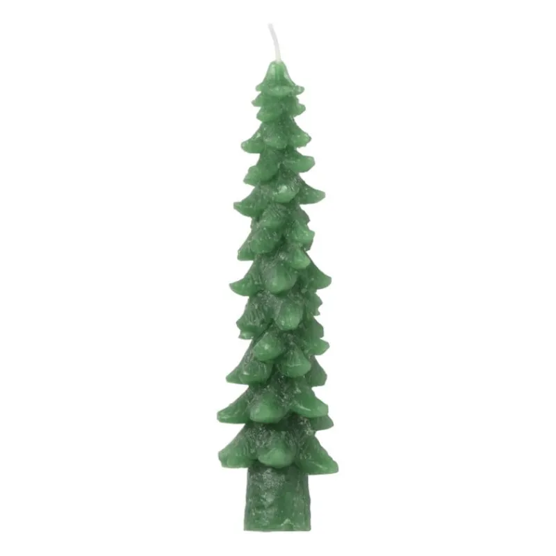 Xenos Kerstcadeaus|Dinerkaarsen-Dinerkaars klein - groen - ø4x15 cm