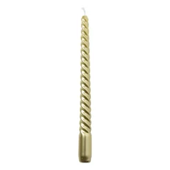 Xenos Kerstcadeaus|Dinerkaarsen-Dinerkaars metallic twist - goud - ø2x25 cm