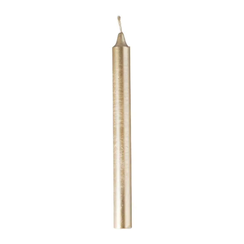 Xenos Dinerkaarsen-Dinerkaars rustiek - goud - ø2x24 cm