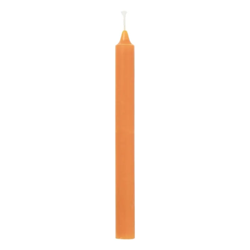 Xenos Dinerkaarsen-Dinerkaars rustiek - oranje - ø2x24 cm