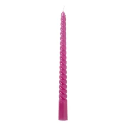 Xenos Dinerkaarsen-Dinerkaars twist - paars - ø2.15x25 cm