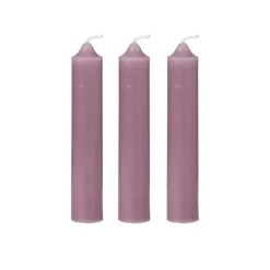 Xenos Dinerkaarsen-Dinerkaarsjes - set van 3 - paars - ø2x12 cm