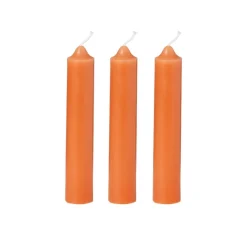 Xenos Dinerkaarsen-Dinerkaarsjes - set van 3 - oranje - ø2x12 cm