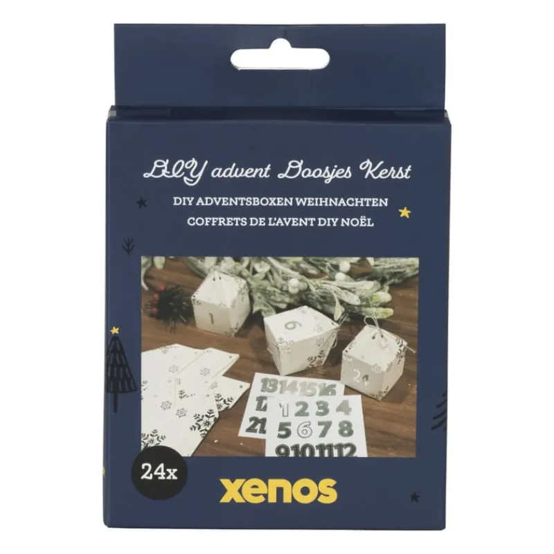 Xenos Kerst Knutselen-DIY advent doosjes - set van 24