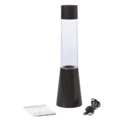 Xenos Kerstcadeaus-DIY Lava lamp met balletjes - blauw - ø8.5x33 cm