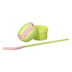 Xenos Drinkflessen|Kinderservies-Drinkbeker met rietje Titan - groen - 1 liter