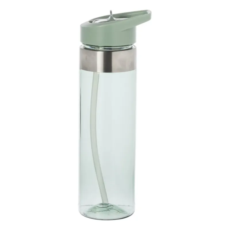 Xenos Drinkflessen-Drinkfles met rietje - groen - 500 ml