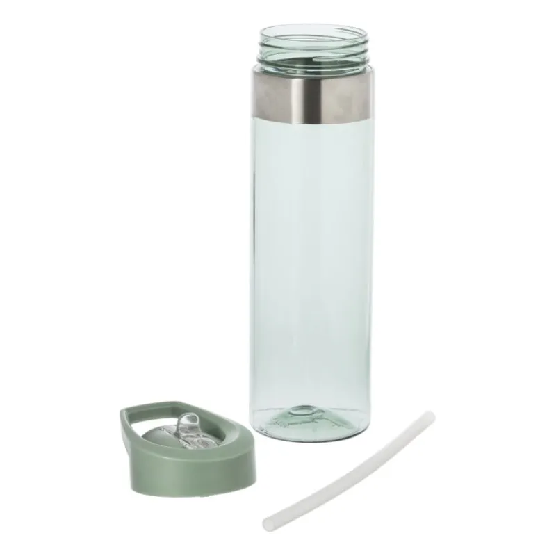 Xenos Drinkflessen-Drinkfles met rietje - groen - 500 ml