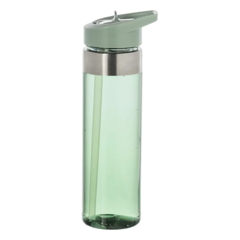 Xenos Drinkflessen-Drinkfles met rietje - groen - 500 ml