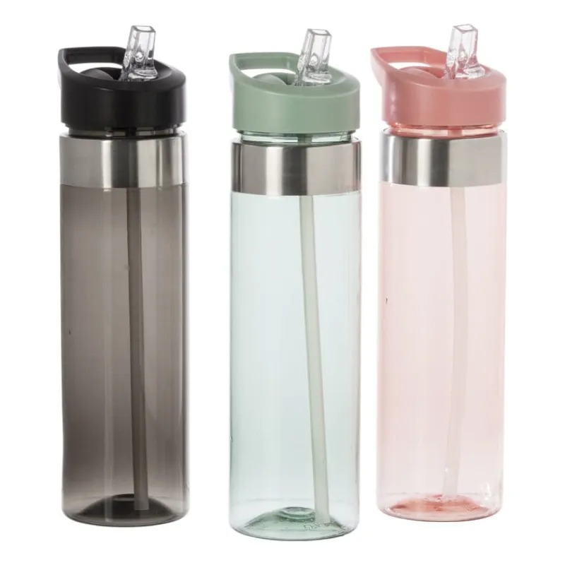 Xenos Drinkflessen-Drinkfles met rietje - groen - 500 ml