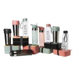 Xenos Drinkflessen-Drinkfles met rietje - groen - 500 ml