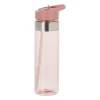 Xenos Drinkflessen-Drinkfles met rietje - roze - 500 ml