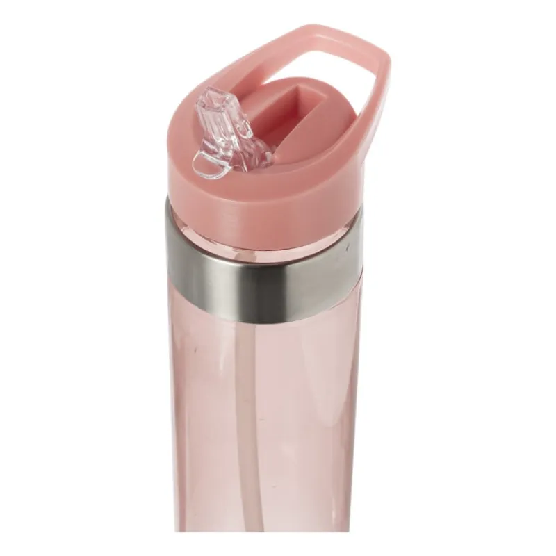 Xenos Drinkflessen-Drinkfles met rietje - roze - 500 ml