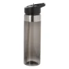 Xenos Drinkflessen-Drinkfles met rietje - zwart - 500 ml
