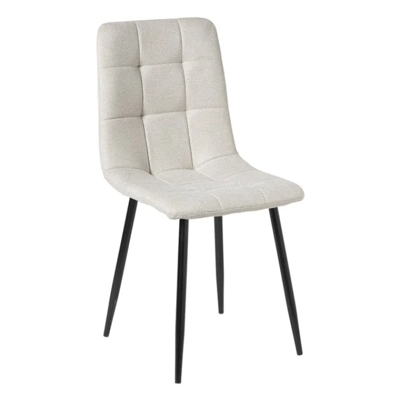 Xenos Eetkamerstoelen-Eetkamerstoel chenille - beige - 90x53.5x44.5 cm
