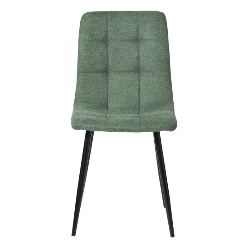 Xenos Eetkamerstoelen-Eetkamerstoel chenille - groen - 90x53.5x44.5 cm