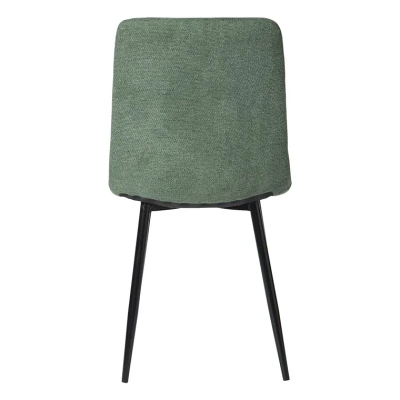 Xenos Eetkamerstoelen-Eetkamerstoel chenille - groen - 90x53.5x44.5 cm