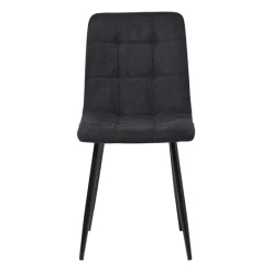 Xenos Eetkamerstoelen-Eetkamerstoel chenille - zwart - 90x53.5x44.5 cm
